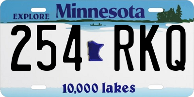 MN license plate 254RKQ