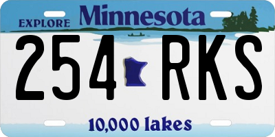 MN license plate 254RKS
