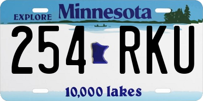 MN license plate 254RKU