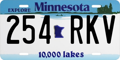 MN license plate 254RKV