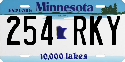 MN license plate 254RKY