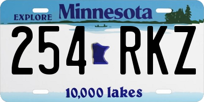 MN license plate 254RKZ