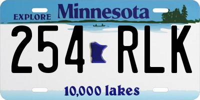 MN license plate 254RLK