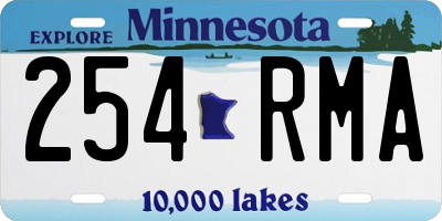 MN license plate 254RMA