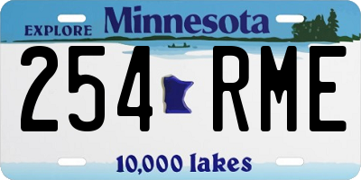 MN license plate 254RME