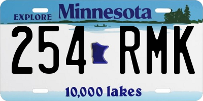 MN license plate 254RMK