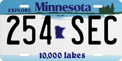 MN license plate 254SEC