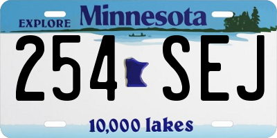 MN license plate 254SEJ