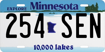 MN license plate 254SEN