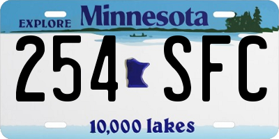 MN license plate 254SFC