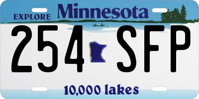 MN license plate 254SFP