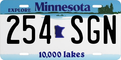MN license plate 254SGN