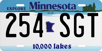 MN license plate 254SGT