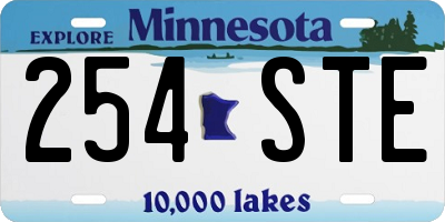 MN license plate 254STE