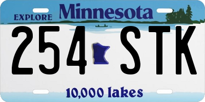 MN license plate 254STK