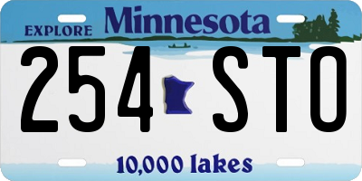 MN license plate 254STO