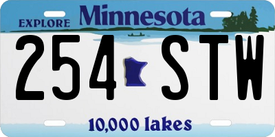 MN license plate 254STW