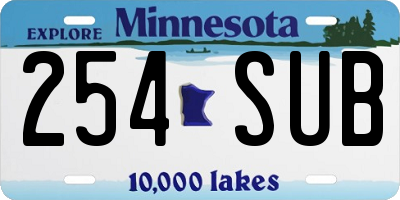 MN license plate 254SUB