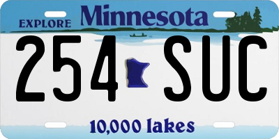 MN license plate 254SUC