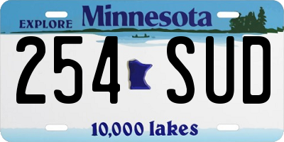 MN license plate 254SUD