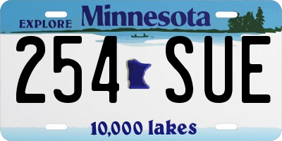 MN license plate 254SUE