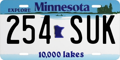 MN license plate 254SUK