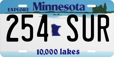MN license plate 254SUR