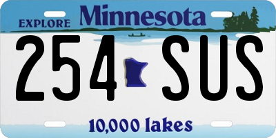 MN license plate 254SUS