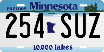 MN license plate 254SUZ
