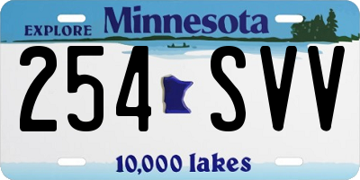 MN license plate 254SVV