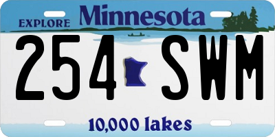 MN license plate 254SWM