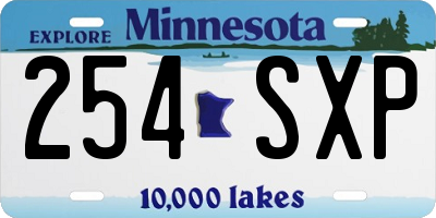 MN license plate 254SXP