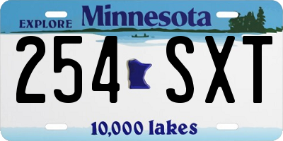 MN license plate 254SXT