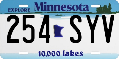 MN license plate 254SYV