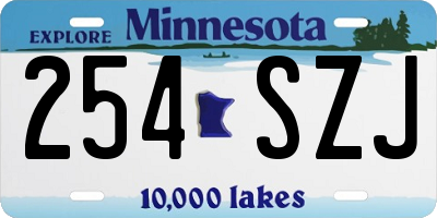 MN license plate 254SZJ