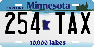 MN license plate 254TAX