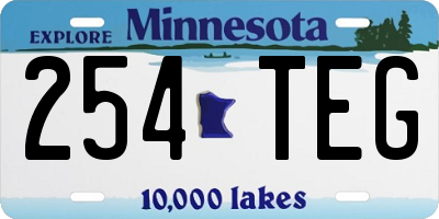MN license plate 254TEG
