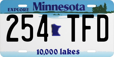 MN license plate 254TFD