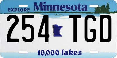 MN license plate 254TGD