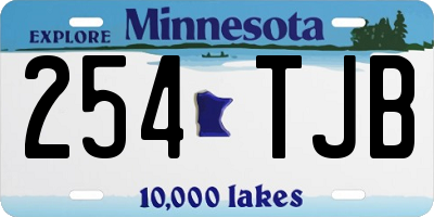 MN license plate 254TJB