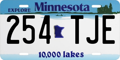 MN license plate 254TJE