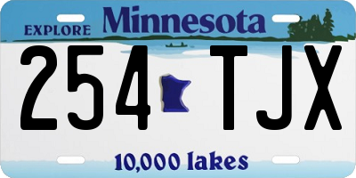 MN license plate 254TJX