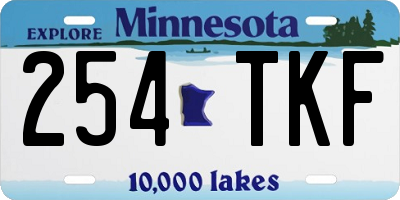 MN license plate 254TKF