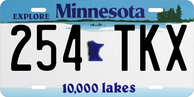 MN license plate 254TKX