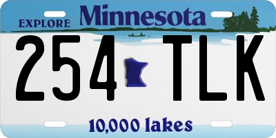 MN license plate 254TLK