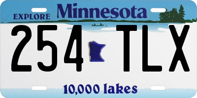 MN license plate 254TLX