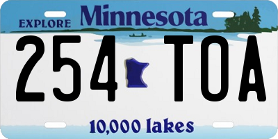 MN license plate 254TOA