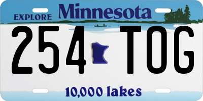 MN license plate 254TOG