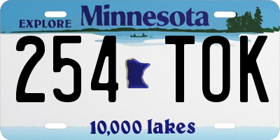 MN license plate 254TOK