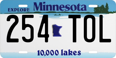 MN license plate 254TOL